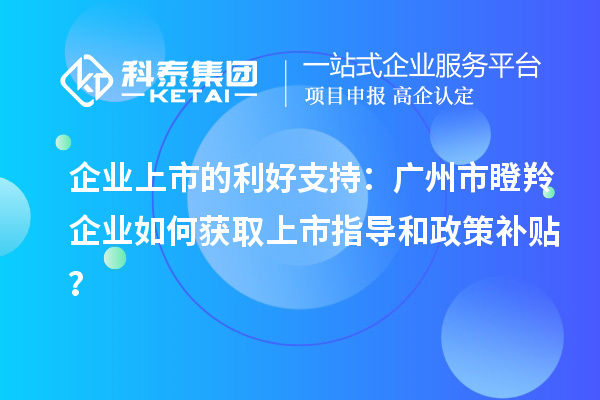 企業(yè)上市的利好支持：廣州市瞪羚企業(yè)如何獲取上市指導(dǎo)和政策補(bǔ)貼？