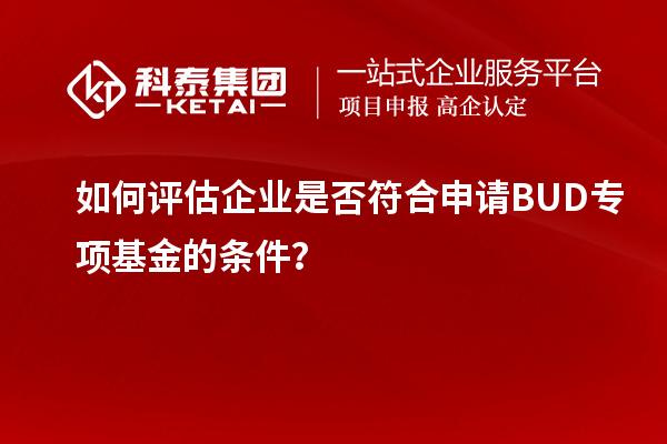 如何評估企業(yè)是否符合申請BUD專項(xiàng)基金的條件？