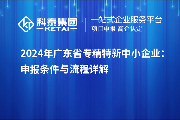 2024年廣東省專精特新中小企業(yè)：申報條件與流程詳解
