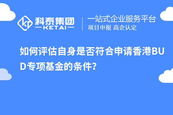 如何評估自身是否符合申請香港BUD專項基金的條件？