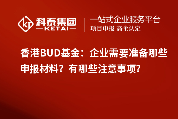 香港BUD基金：企業(yè)需要準(zhǔn)備哪些申報(bào)材料？有哪些注意事項(xiàng)？