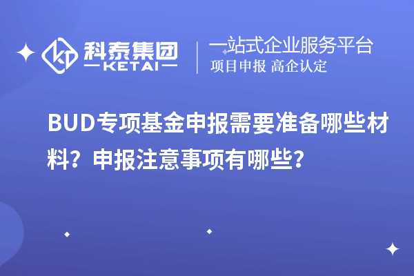 BUD專項(xiàng)基金申報(bào)需要準(zhǔn)備哪些材料？申報(bào)注意事項(xiàng)有哪些？