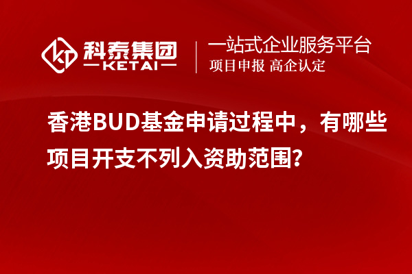 香港BUD基金申請過程中，有哪些項目開支不列入資助范圍？