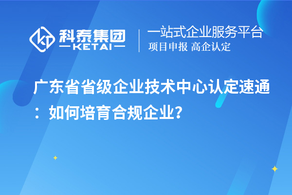 廣東省省級(jí)企業(yè)技術(shù)中心認(rèn)定速通：如何培育合規(guī)企業(yè)？