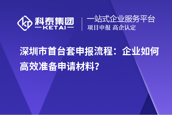 深圳市首臺套申報流程：企業(yè)如何高效準備申請材料？