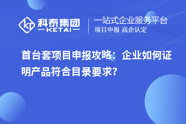 首臺套項目申報攻略：企業(yè)如何證明產(chǎn)品符合目錄要求？