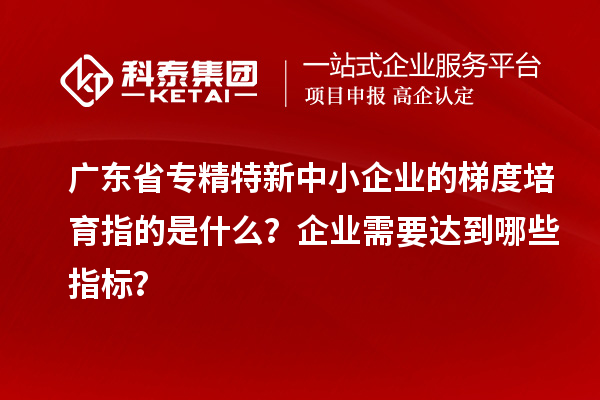 廣東省專(zhuān)精特新中小企業(yè)的梯度培育指的是什么？企業(yè)需要達(dá)到哪些指標(biāo)？