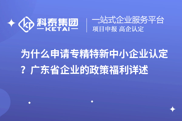為什么申請專精特新中小企業(yè)認定？廣東省企業(yè)的政策福利詳述