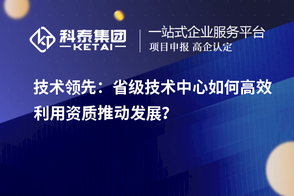 技術(shù)領(lǐng)先：省級技術(shù)中心如何高效利用資質(zhì)推動發(fā)展？