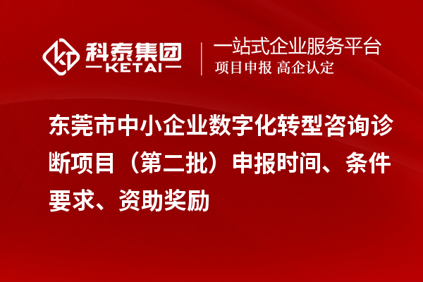 東莞市中小企業(yè)數(shù)字化轉(zhuǎn)型咨詢診斷項(xiàng)目（第二批）申報(bào)時(shí)間、條件要求、資助獎(jiǎng)勵(lì)