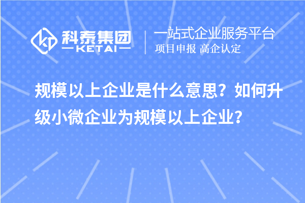 規(guī)模以上企業(yè)是什么意思？如何升級小微企業(yè)為規(guī)模以上企業(yè)？