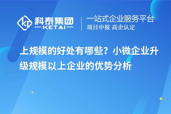 上規(guī)模的好處有哪些？小微企業(yè)升級規(guī)模以上企業(yè)的優(yōu)勢分析
