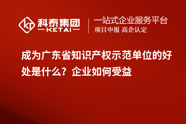 成為廣東省知識(shí)產(chǎn)權(quán)示范單位的好處是什么？企業(yè)如何受益