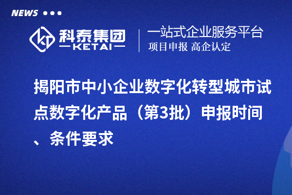 揭陽市中小企業(yè)數(shù)字化轉(zhuǎn)型城市試點(diǎn)數(shù)字化產(chǎn)品（第3批）申報(bào)時(shí)間、條件要求