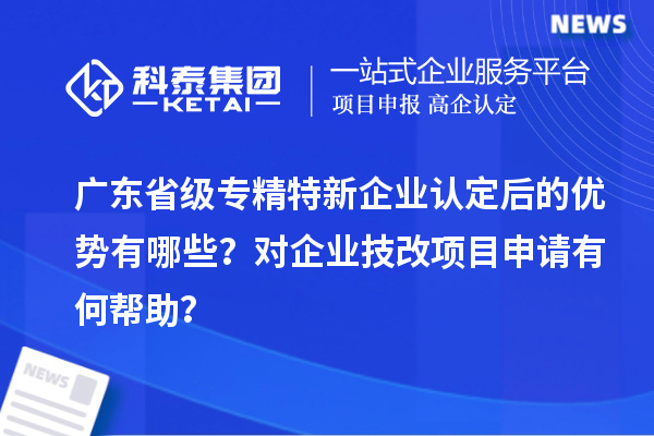 廣東省級專精特新企業(yè)認定后的優(yōu)勢有哪些？對企業(yè)技改項目申請有何幫助？