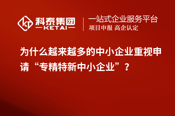 為什么越來越多的中小企業(yè)重視申請“專精特新中小企業(yè)”？