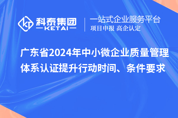 廣東省2024年中小微企業(yè)質(zhì)量管理體系認(rèn)證提升行動時間、條件要求