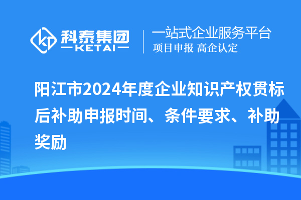 陽江市2024年度企業(yè)知識產(chǎn)權貫標后補助申報時間、條件要求、補助獎勵