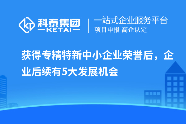 獲得專精特新中小企業(yè)榮譽后，企業(yè)后續(xù)有5大發(fā)展機會
