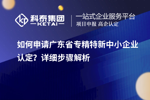 如何申請廣東省專精特新中小企業(yè)認(rèn)定？詳細(xì)步驟解析
