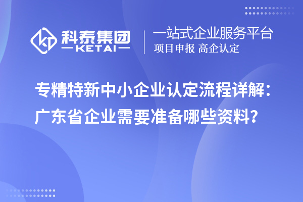 專(zhuān)精特新中小企業(yè)認(rèn)定流程詳解：廣東省企業(yè)需要準(zhǔn)備哪些資料？
