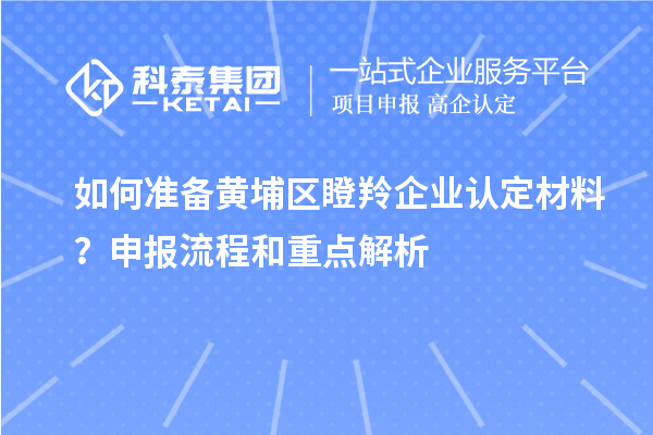 如何準備黃埔區(qū)瞪羚企業(yè)認定材料？申報流程和重點解析