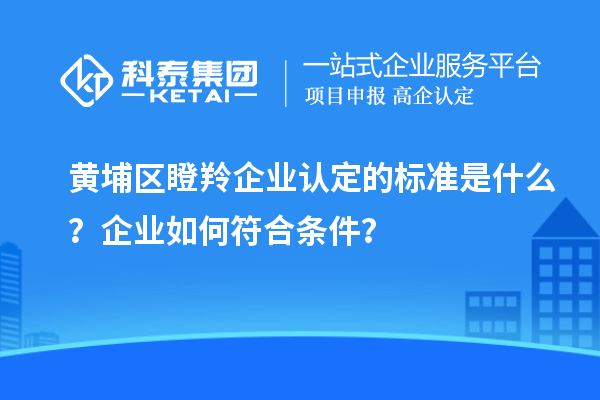 黃埔區(qū)瞪羚企業(yè)認定的標準是什么？企業(yè)如何符合條件？