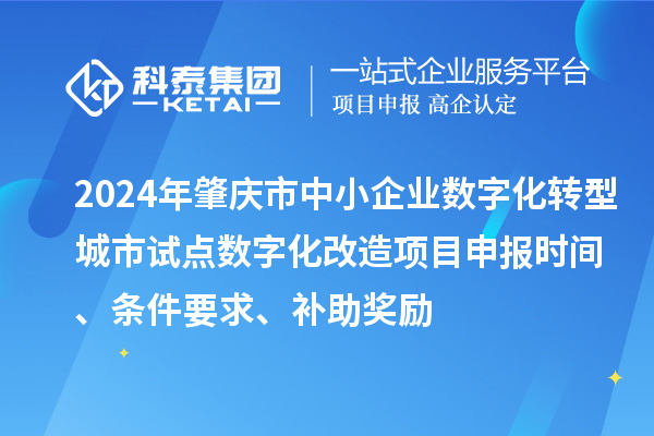 2024年肇慶市中小企業(yè)數(shù)字化轉(zhuǎn)型城市試點(diǎn)數(shù)字化改造項(xiàng)目申報(bào)時(shí)間、條件要求、補(bǔ)助獎(jiǎng)勵(lì)