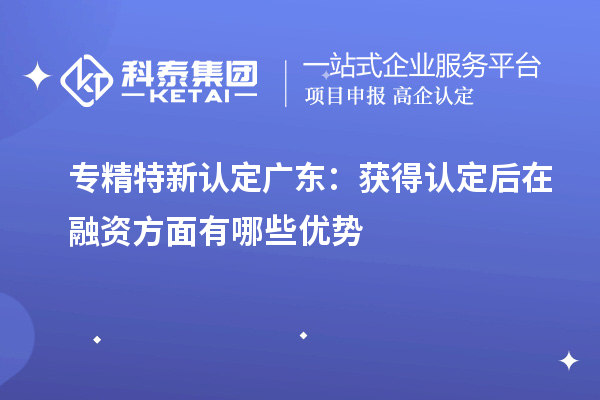 專精特新認(rèn)定廣東：獲得認(rèn)定后在融資方面有哪些優(yōu)勢(shì)