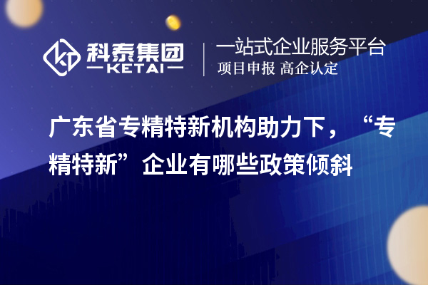 廣東省專精特新機(jī)構(gòu)助力下，“專精特新” 企業(yè)有哪些政策傾斜