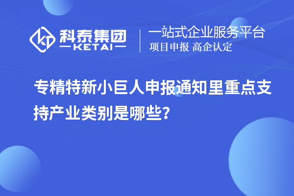 專精特新小巨人申報(bào)通知里重點(diǎn)支持產(chǎn)業(yè)類別是哪些？
