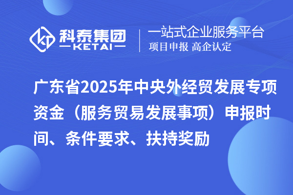 廣東省2025年中央外經(jīng)貿(mào)發(fā)展專項資金（服務(wù)貿(mào)易發(fā)展事項）申報時間、條件要求、扶持獎勵