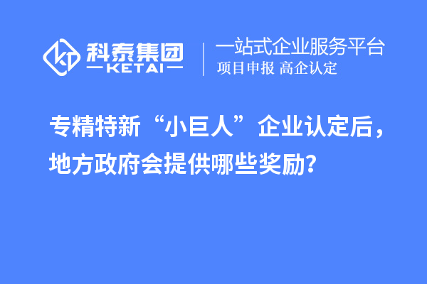 專精特新“小巨人”企業(yè)認定后，地方政府會提供哪些獎勵？