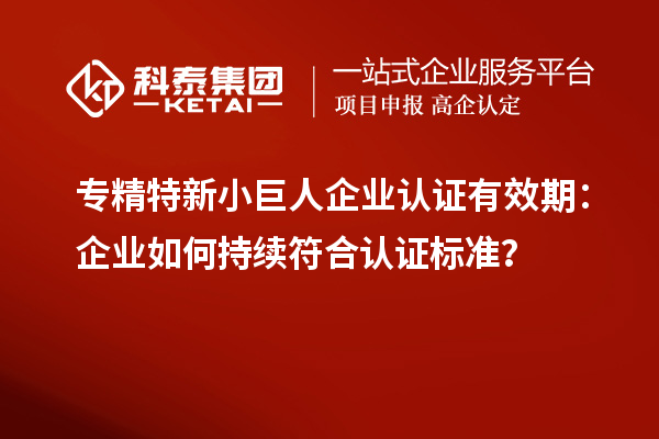 專精特新小巨人企業(yè)認證有效期：企業(yè)如何持續(xù)符合認證標準？