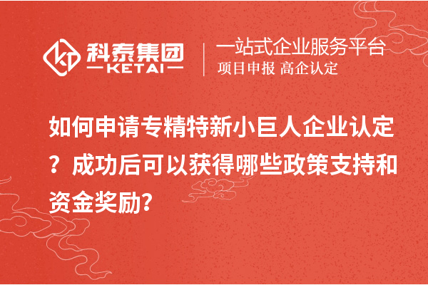 如何申請(qǐng)專(zhuān)精特新小巨人企業(yè)認(rèn)定？成功后可以獲得哪些政策支持和資金獎(jiǎng)勵(lì)？