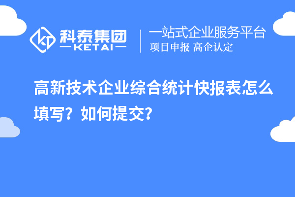 高新技術(shù)企業(yè)綜合統(tǒng)計快報表怎么填寫？如何提交？