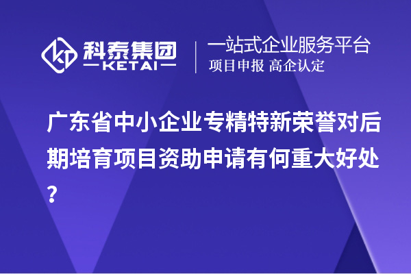 廣東省中小企業(yè)專精特新榮譽(yù)對后期培育項(xiàng)目資助申請有何重大好處？