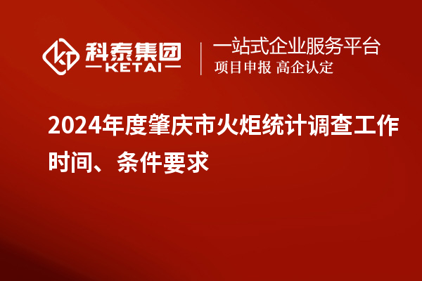 2024年度肇慶市火炬統(tǒng)計調(diào)查工作時間、條件要求