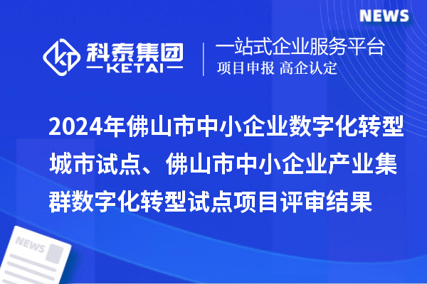 2024年佛山市中小企業(yè)數(shù)字化轉(zhuǎn)型城市試點(diǎn)、佛山市中小企業(yè)產(chǎn)業(yè)集群數(shù)字化轉(zhuǎn)型試點(diǎn)項(xiàng)目評(píng)審結(jié)果的公示