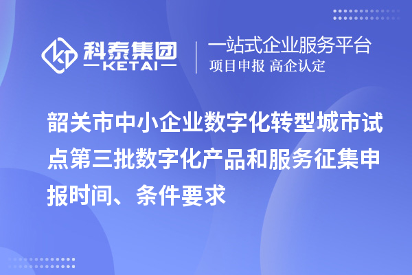 韶關(guān)市中小企業(yè)數(shù)字化轉(zhuǎn)型城市試點第三批數(shù)字化產(chǎn)品和服務(wù)征集申報時間、條件要求