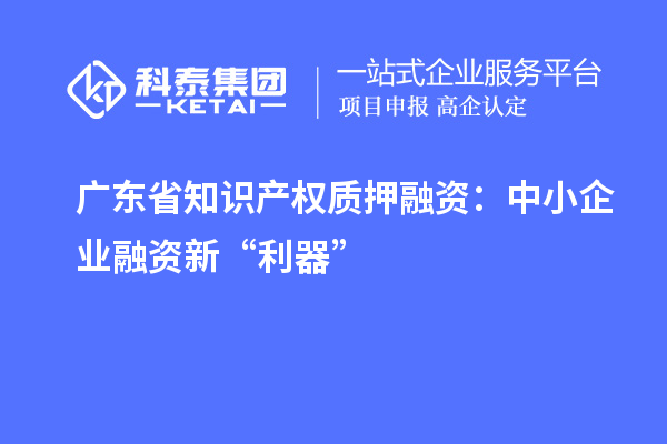 廣東省知識產(chǎn)權質押融資：中小企業(yè)融資新“利器”