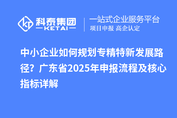 中小企業(yè)如何規(guī)劃專精特新發(fā)展路徑？廣東省2025年申報(bào)流程及核心指標(biāo)詳解