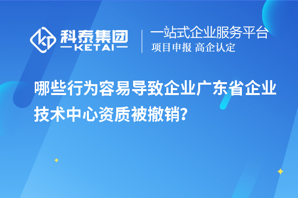 哪些行為容易導(dǎo)致企業(yè)廣東省企業(yè)技術(shù)中心資質(zhì)被撤銷(xiāo)？