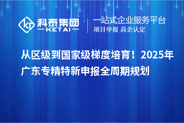 從區(qū)級(jí)到國家級(jí)梯度培育！2025年廣東專精特新申報(bào)全周期規(guī)劃