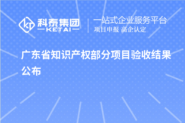 廣東省知識產(chǎn)權(quán)部分項目驗收結(jié)果公布