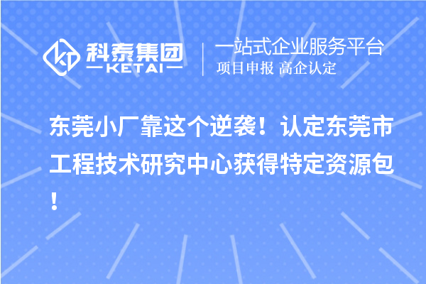 東莞小廠靠這個逆襲！認(rèn)定東莞市工程技術(shù)研究中心獲得特定資源包！
