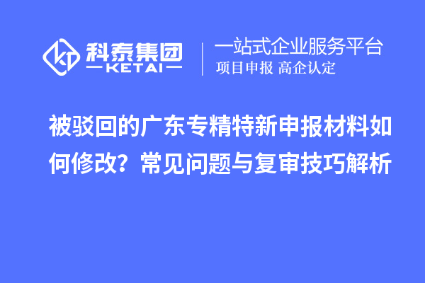 被駁回的廣東專精特新申報材料如何修改？常見問題與復(fù)審技巧解析