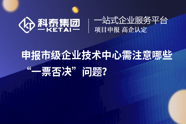 申報市級企業(yè)技術(shù)中心需注意哪些“一票否決”問題？